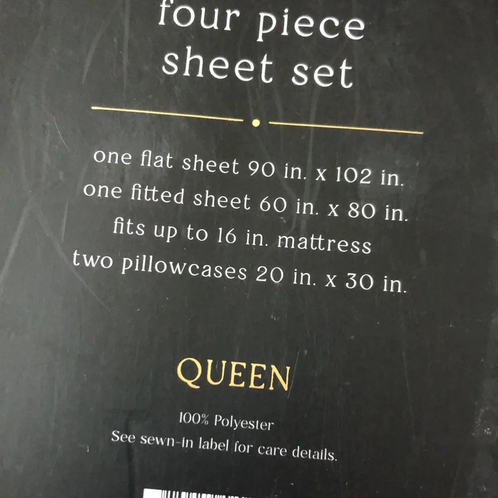 House of Verdi QUEEN Four-Piece Sheet Set with Leopard & Botanical Print